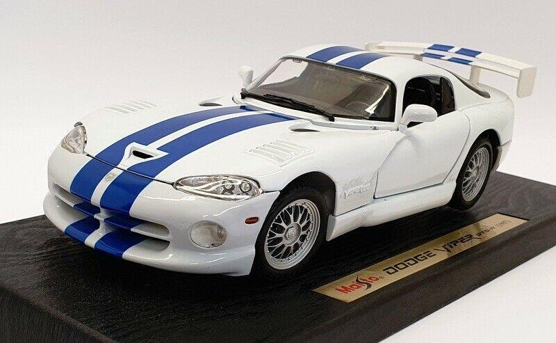 MAISTO DIECAST 1/18 DODGE VIPER GT2-WHITE