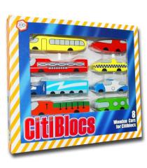 Citiblocs 8 Parça Ahşap Araba