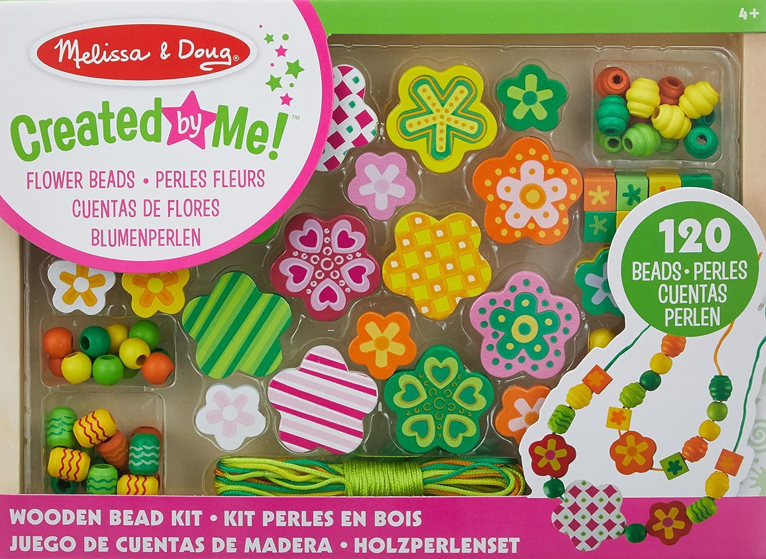 MELISSA & DOUG 14178 AHŞAP BONCUK DİZME-ÇİÇEKLER