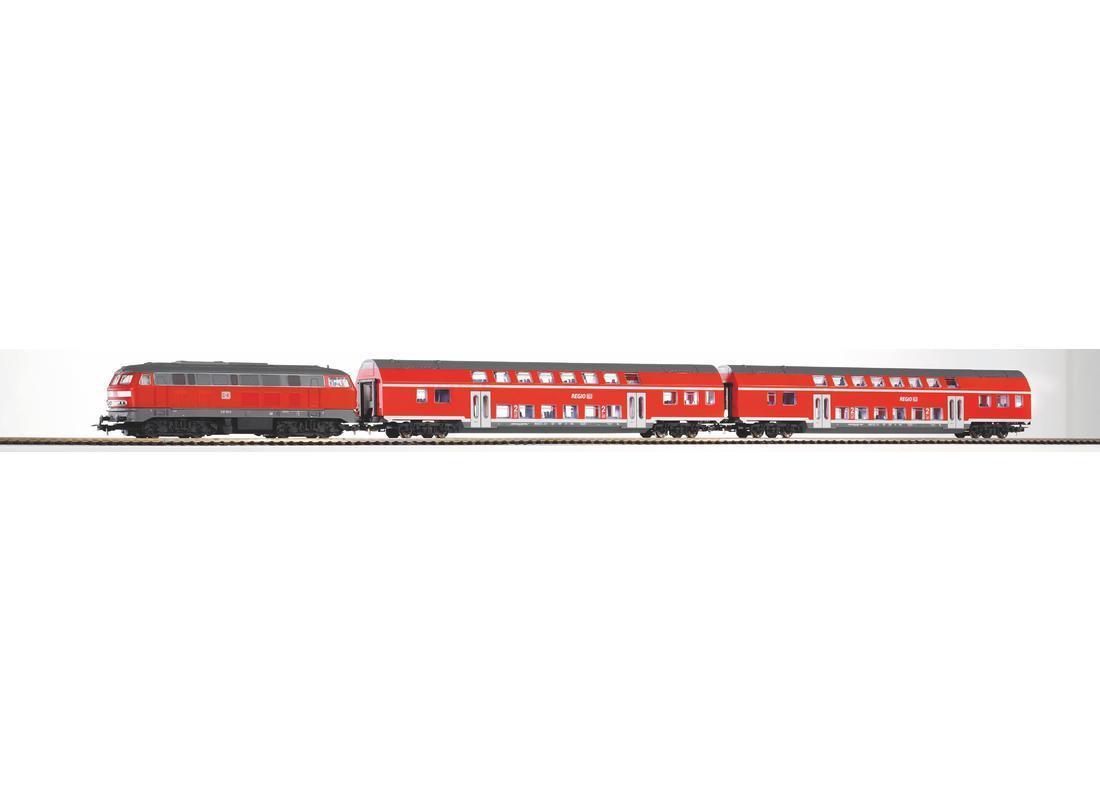 PIKO 57150 STARTER SET BR 218 BI-LEVEL TRAIN DB RE