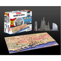 4D Cityscape Barcelona Skyline Time Puzzle